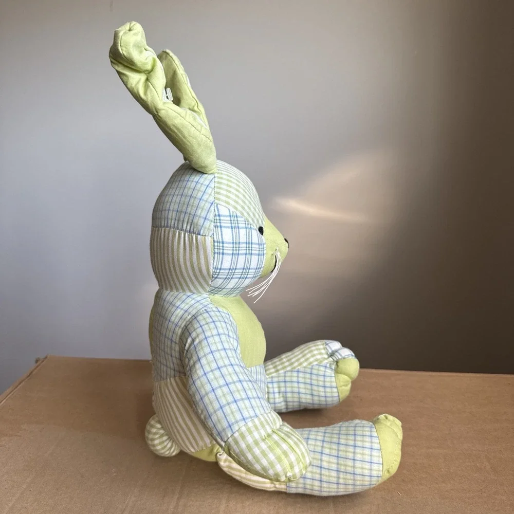 Pottery Barn Kids Bunny Rabbit Cotton Stuffed Animal Toy Patchwork 16